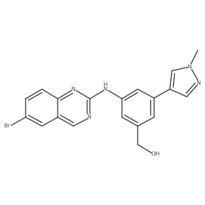 (3-(6-bromoquinazolin-2-ylamino)-5-(1-methyl-1H-pyrazol-4-yl)phenyl)methanol Structure