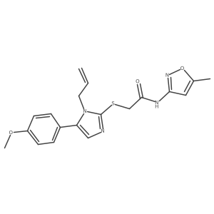 2-((1-allyl-5-(4-methoxyphenyl)-1H-imidazol-2-yl)thio)-N-(5-methylisoxazol-3-yl)acetamide结构式