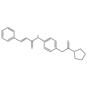N-(4-(2-oxo-2-(pyrrolidin-1-yl)ethyl)phenyl)cinnamamide Structure