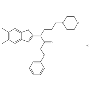 N-(5,6-dimethylbenzo[d]thiazol-2-yl)-N-(3-morpholinopropyl)-2-phenoxyacetamide hydrochloride结构式