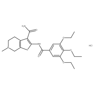 6-Methyl-2-(3,4,5-triethoxybenzamido)-4,5,6,7-tetrahydrothieno[2,3-c]pyridine-3-carboxamide hydrochloride Structure