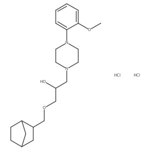 1-((1R,4S)-bicyclo[2.2.1]heptan-2-ylmethoxy)-3-(4-(2-methoxyphenyl)piperazin-1-yl)propan-2-ol dihydrochloride结构式