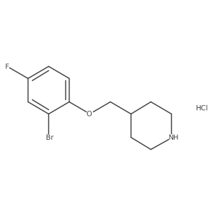 4-[(2-Bromo-4-fluorophenoxy)methyl]piperidine hydrochloride结构式