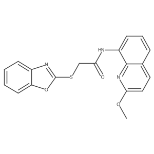 2-(benzo[d]oxazol-2-ylthio)-N-(2-methoxyquinolin-8-yl)acetamide结构式
