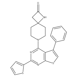 7-[5-Phenyl-2-(thiophen-2-yl)thieno[2,3-d]pyrimidin-4-yl]-1,7-diazaspiro[3.5]nonan-2-one结构式