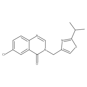 6-Chloro-3-{[2-(propan-2-yl)-1,3-thiazol-4-yl]methyl}-3,4-dihydroquinazolin-4-one Structure