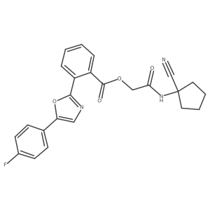 [(1-Cyanocyclopentyl)carbamoyl]methyl 2-[5-(4-fluorophenyl)-1,3-oxazol-2-YL]benzoate结构式