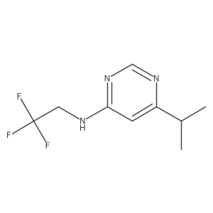 6-(propan-2-yl)-N-(2,2,2-trifluoroethyl)pyrimidin-4-amine结构式