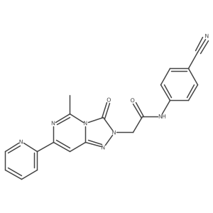 N-(4-cyanophenyl)-2-(5-methyl-3-oxo-7-pyridin-2-yl[1,2,4]triazolo[4,3-c]pyrimidin-2(3H)-yl)acetamide结构式