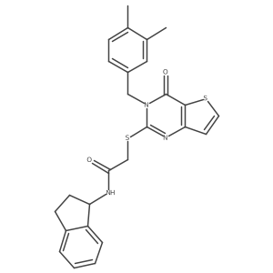 N-(2,3-dihydro-1H-inden-1-yl)-2-{[3-(3,4-dimethylbenzyl)-4-oxo-3,4-dihydrothieno[3,2-d]pyrimidin-2-yl]sulfanyl}acetamide Structure