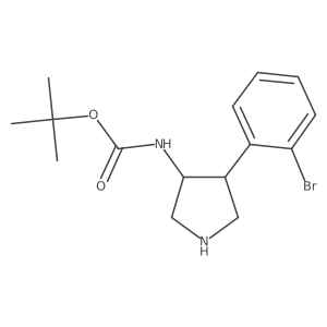 Carbamic acid, N-[(3S,4R)-4-(2-bromophenyl)-3-pyrrolidinyl]-, 1,1-dimethylethyl ester结构式