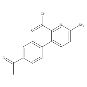 3-(4-Acetylphenyl)-6-aminopicolinic acid结构式