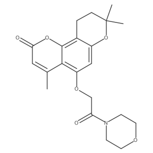 4,8,8-trimethyl-5-[2-(morpholin-4-yl)-2-oxoethoxy]-9,10-dihydro-2H,8H-pyrano[2,3-f]chromen-2-one结构式