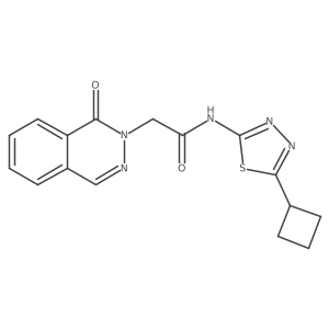 N-[(2Z)-5-cyclobutyl-1,3,4-thiadiazol-2(3H)-ylidene]-2-(1-oxophthalazin-2(1H)-yl)acetamide结构式