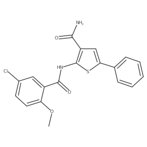 2-(5-Chloro-2-methoxybenzamido)-5-phenylthiophene-3-carboxamide结构式