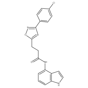 3-[3-(4-chlorophenyl)-1,2,4-oxadiazol-5-yl]-N-(1H-indol-4-yl)propanamide结构式