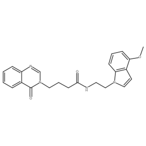 N-[2-(4-methoxy-1H-indol-1-yl)ethyl]-4-(4-oxoquinazolin-3(4H)-yl)butanamide结构式