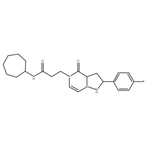 N-cycloheptyl-3-[2-(4-fluorophenyl)-4-oxo-1,2,3,3a-tetrahydropyrazolo[1,5-a]pyrazin-5-yl]propanamide Structure