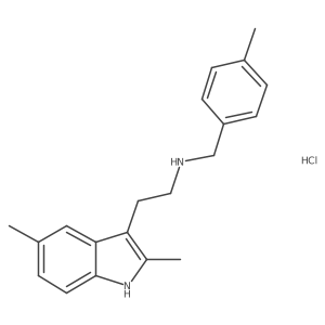 2-(2,5-dimethyl-1H-indol-3-yl)-N-(4-methylbenzyl)ethanamine hydrochloride结构式