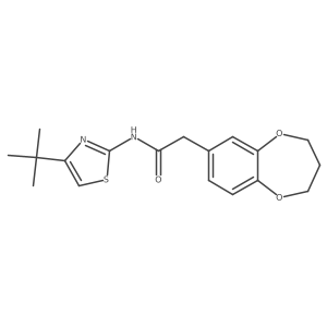 N-(4-(tert-butyl)thiazol-2-yl)-2-(3,4-dihydro-2H-benzo[b][1,4]dioxepin-7-yl)acetamide结构式