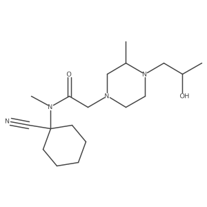 N-(1-cyanocyclohexyl)-2-[4-(2-hydroxypropyl)-3-methylpiperazin-1-yl]-N-methylacetamide结构式
