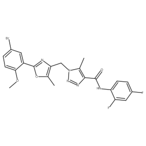 1-{[2-(5-bromo-2-methoxyphenyl)-5-methyl-1,3-oxazol-4-yl]methyl}-N-(2,4-difluorophenyl)-5-methyl-1H-1,2,3-triazole-4-carboxamide Structure