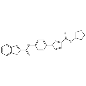 2-(4-(benzofuran-2-carboxamido)phenyl)-N-cyclopentyl-2H-tetrazole-5-carboxamide Structure
