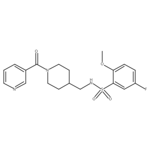 5-fluoro-2-methoxy-N-((1-nicotinoylpiperidin-4-yl)methyl)benzenesulfonamide Structure
