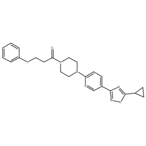 1-(4-(5-(5-Cyclopropyl-1,2,4-oxadiazol-3-yl)pyridin-2-yl)piperazin-1-yl)-3-(phenylthio)propan-1-one Structure