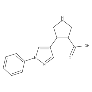 4-(1-phenyl-1H-pyrazol-4-yl)pyrrolidine-3-carboxylic acid Structure