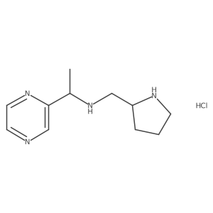 1-(pyrazin-2-yl)-N-(pyrrolidin-2-ylmethyl)ethanamine hydrochloride结构式
