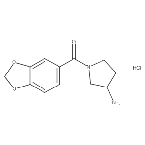 (3-Aminopyrrolidin-1-yl)(benzo[d][1,3]dioxol-5-yl)methanone hydrochloride Structure