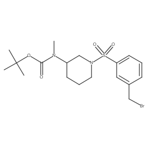 Tert-butyl (1-((3-(bromomethyl)phenyl)sulfonyl)piperidin-3-yl)(methyl)carbamate结构式