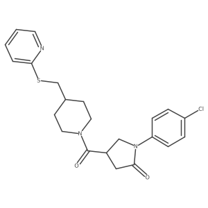 1-(4-Chlorophenyl)-4-(4-((pyridin-2-ylthio)methyl)piperidine-1-carbonyl)pyrrolidin-2-one结构式
