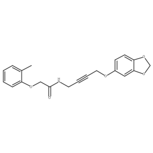 N-(4-(benzo[d][1,3]dioxol-5-yloxy)but-2-yn-1-yl)-2-(o-tolyloxy)acetamide结构式
