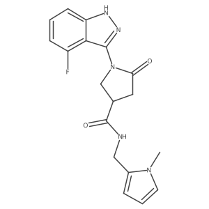1-(4-fluoro-1H-indazol-3-yl)-N-[(1-methyl-1H-pyrrol-2-yl)methyl]-5-oxo-3-pyrrolidinecarboxamide Structure