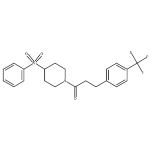 1-(4-(Phenylsulfonyl)piperidin-1-yl)-3-(4-(trifluoromethyl)phenyl)propan-1-one结构式