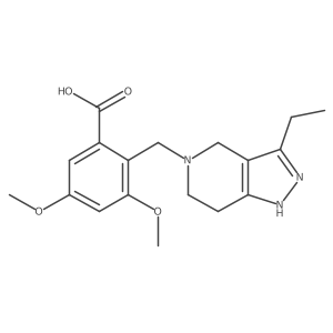 2-[(3-Ethyl-6,7-dihydro-1H-pyrazolo[4,3-c]pyridin-5(4H)-yl)methyl]-3,5-dimethoxybenzoic Acid结构式