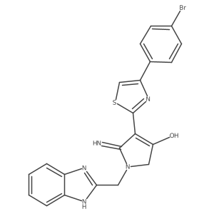 1-(1H-benzimidazol-2-ylmethyl)-4-[4-(4-bromophenyl)-1,3-thiazol-2-yl]-5-imino-2,5-dihydro-1H-pyrrol-3-ol结构式