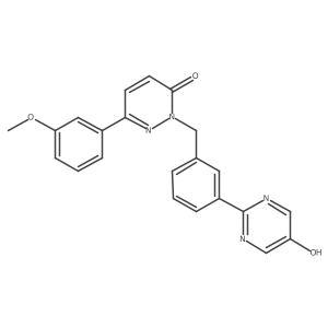 2-[[3-(5-Hydroxypyrimidin-2-yl)phenyl]methyl]-6-(3-methoxyphenyl)pyridazin-3-one结构式