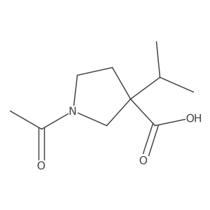 1-Acetyl-3-(propan-2-yl)pyrrolidine-3-carboxylic acid结构式