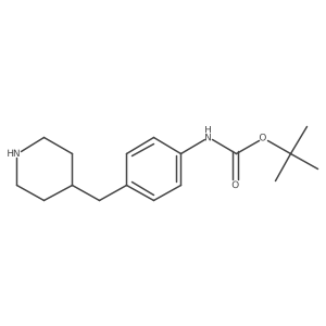 tert-Butyl (4-(piperidin-4-ylmethyl)phenyl)carbamate结构式