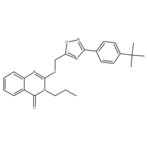 2-(((3-(4-(tert-butyl)phenyl)-1,2,4-oxadiazol-5-yl)methyl)thio)-3-propylquinazolin-4(3H)-one结构式