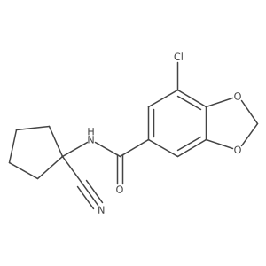 7-chloro-N-(1-cyanocyclopentyl)-2H-1,3-benzodioxole-5-carboxamide结构式