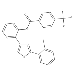 N-(2-(2-(2-fluorophenyl)thiazol-4-yl)phenyl)-6-(trifluoromethyl)nicotinamide Structure