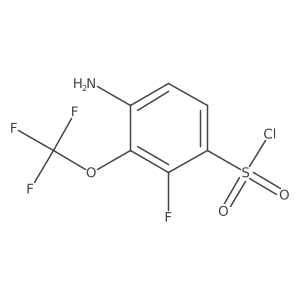 4-Amino-2-fluoro-3-(trifluoromethoxy)benzene-1-sulfonyl chloride结构式