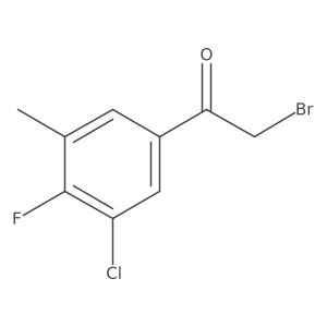 2-Bromo-1-(3-chloro-4-fluoro-5-methylphenyl)ethanone结构式