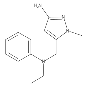 5-{[ethyl(phenyl)amino]methyl}-1-methyl-1H-pyrazol-3-amine Structure