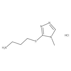 3-((4-methyl-4H-1,2,4-triazol-3-yl)thio)propan-1-amine hydrochloride结构式