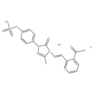 Chromate(1-), (2-(2-(4,5-dihydro-3-methyl-5-(oxo-kappaO)-1-(4-(sulfothio)phenyl)-1H-pyrazol-4-yl)diazenyl-kappaN1)benzoato(3-)-kappaO)-, sodium (1:1) Structure